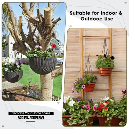 4 Pack 24" Hanging Basket Chains with Hooks - Black
