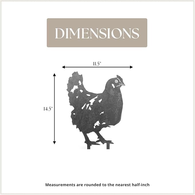 Corten Steel Chicken Silhouette Rusting Yard Stake