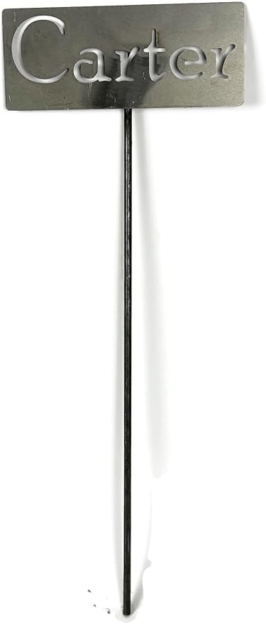 Classic Metal Garden Markers Clearance Items 20 to 33 Inches Tall (Raw Unfinished Steel, Carter)