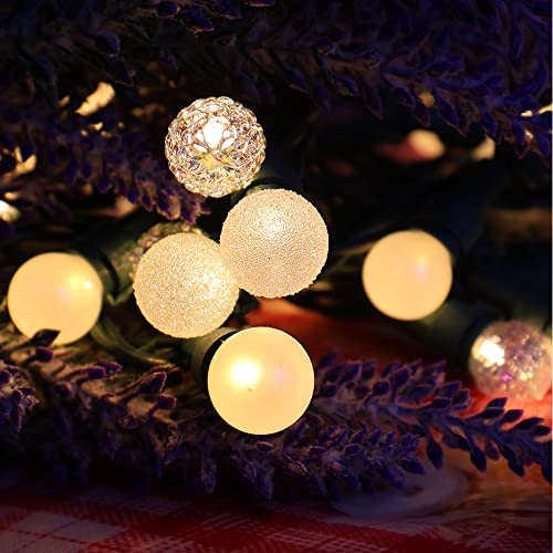 Christmas Lights Warm White 70 LED G15 Globe String - Plug In