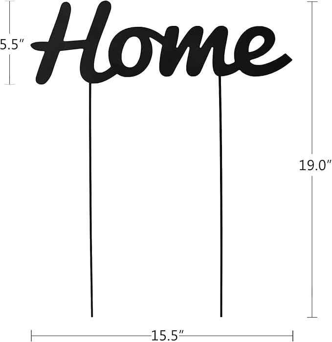 Metal Letters Garden Stakes Yard Art Word Sign Lawn Decoration Indoor Outdoor Plant Pot Decor Decorative Stick for Patio Pathway Flower Bed (home)