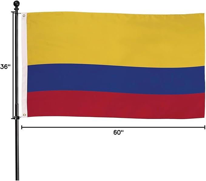 Evergreen Colombian Flag 3x5 Outdoor Double Sided, Colombia Flags for Outside with Grommets, 3-Ply Banners for Garden Patio, Indoor Wall Decor for Room, Works with Standard Estate Flag Poles