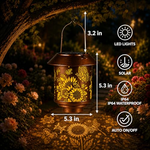 Solar Hanging Lantern - Butterfly Design