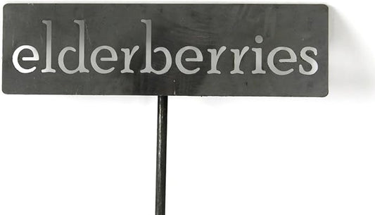 Classic Metal Garden Markers 19 Inches Tall (elderberries, Raw, Unfinished Steel (will rust with time))
