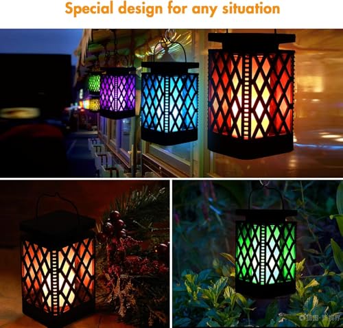 Solar Hanging Lanterns - Color Changing, 9 Modes, Waterproof (2 Pack)