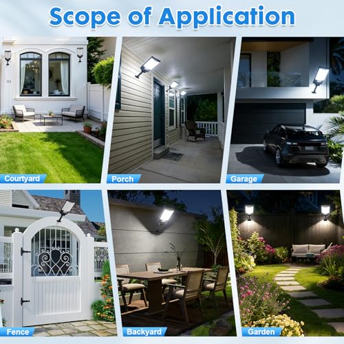Bootee Solar Street Lights Outdoor-Motion Sensor Security Lights 6 Pack