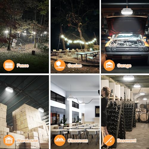 50ft LED Construction String Lights - 150W Super Bright Weatherproof