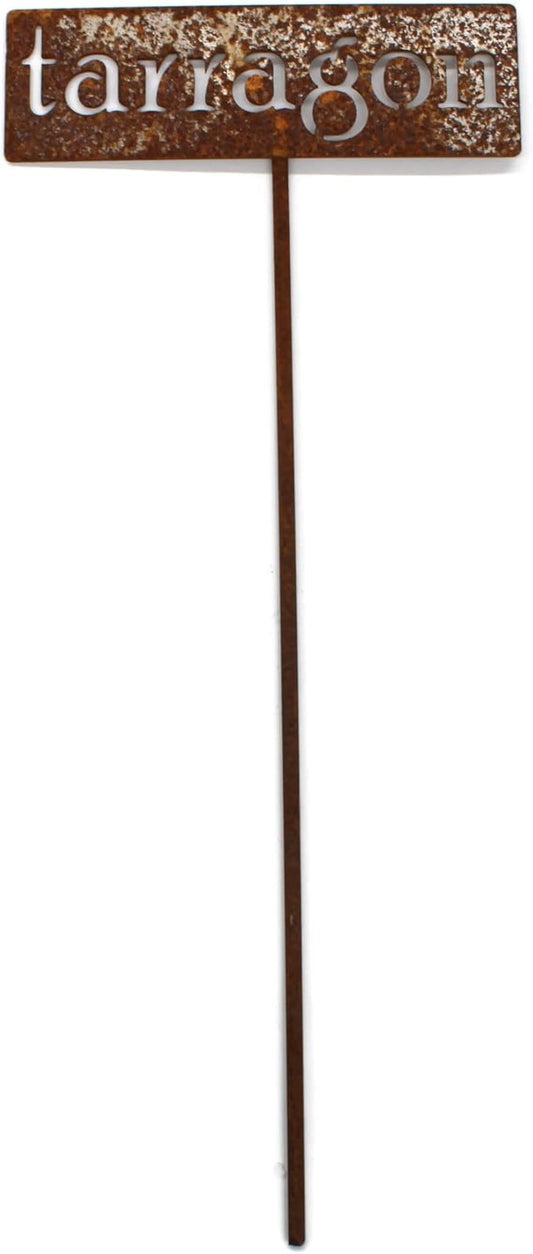 Classic Metal Garden Markers 19 Inches Tall (tarragon, Naturally Rusted)