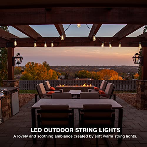 S14 LED Outdoor String Lights - 100ft Waterproof Edison Bulbs