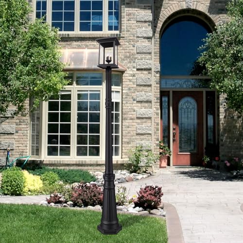 Treekee 21" Outdoor Post Light - 3-Light Waterproof Column Lantern