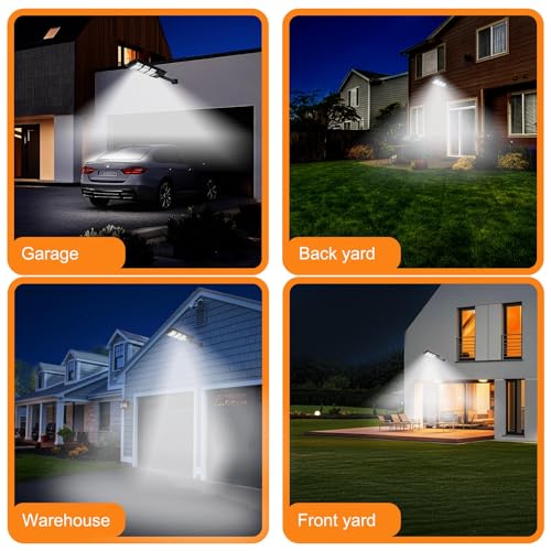 Solar Street Lights 2 Pack - IP66 Waterproof, Motion Sensor, Remote Control