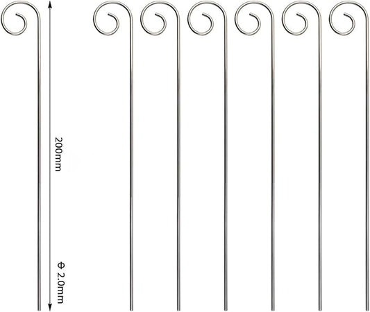 20 Pcs Silver 20cm Plant Label Hooks Markers Label Hanger Garden Plant Sign Stake Rustproof Deformed Garden Sign Hooks Hanging Rods for Flower Planter Plant Container Accessories
