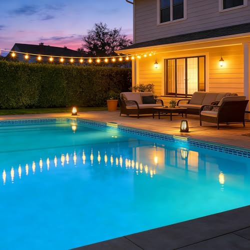 Solar Pool Lights Inground 8 Pack RGB Color Changing Step Lights