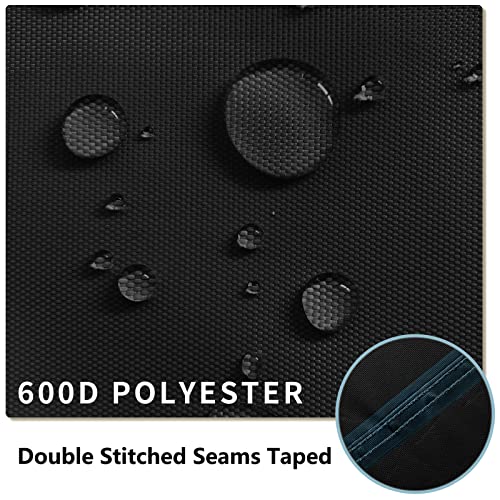 Round Fire Pit Cover for Bonfire Cover 19.5 Inch, Bonfire Cover Waterproof 20 Inch, Bonfire Fire Pit Accessories Outdoor Heavy Waterproof Protective Round (Black)