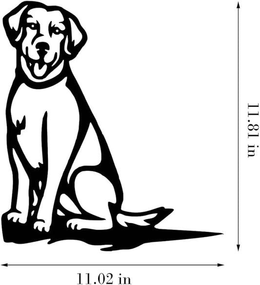 Adorable Dog Stake Decoration Yard Garden Outdoor Metal Art Dog Silhouette Decoration Steel Dogs Statue Adorable Ornament Gift (Labrador Retriever)