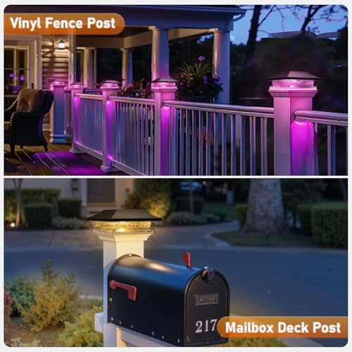 Solar Post Cap Lights 12-Pack 4x4 - Waterproof, 4 Modes