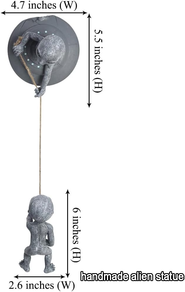 Alien Tree Huggers Decorations Tree Sculptures Figurines - Aliens Climbing Rope Statues for Garden Decor Outdoor Whimsical Tree Ornaments - 2pcs Dreamy Garden Yard Art Decoration