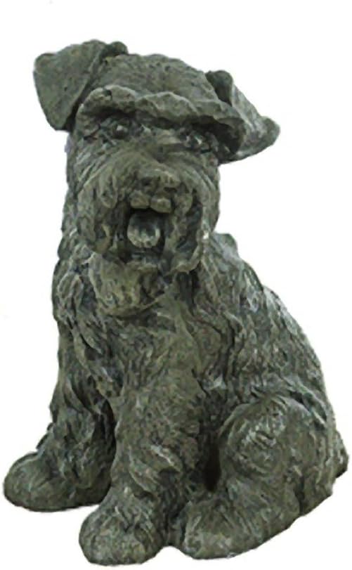 Solid Rock Stoneworks Scottish Terrier Stone Animal Statue 10in Tall Graphite Color