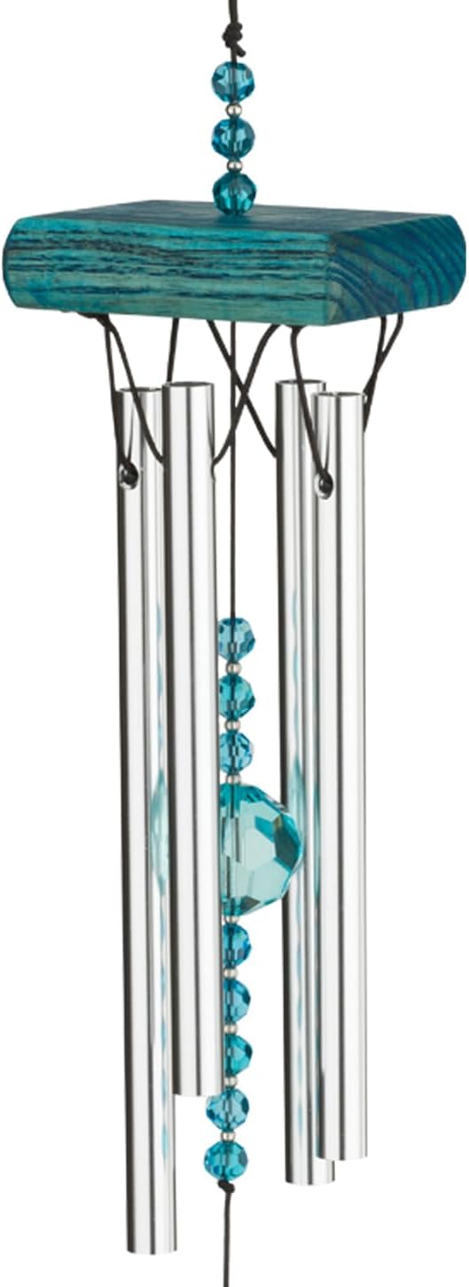 Regal Art & Gift Garden Crystal Chimes - Outdoor Decorative Metal Hanging Chime - Relaxing Sound for Yard, Patio, Porch or Garden - Blue