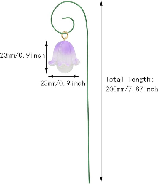 3PCS Fairy Garden Miniatures Fairy Garden Accessories Flower Set Mini Garden Micro Landscape Ornaments Lily Miniature Glow in The Dark Flower Pick Stand Set Fairy Garden Dollhouse Accessory