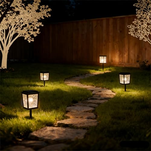 4Pack Solar Pathway Lights with Prismatic Glow