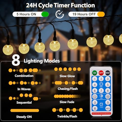 SeaShine Rechargeable String Lights - 22FT Battery Operated