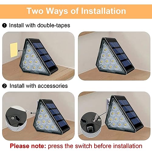 Solar Step Lights - LED Deck Stair Lights Warm White 4Pack