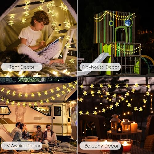 Solar Star Lights - 100 LED Warm White String