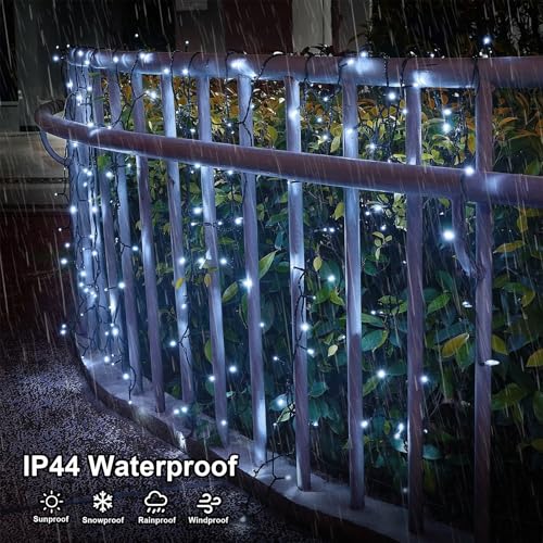 QITONG 2 Pack White LED String Lights 33ft - Battery Operated, Remote Control