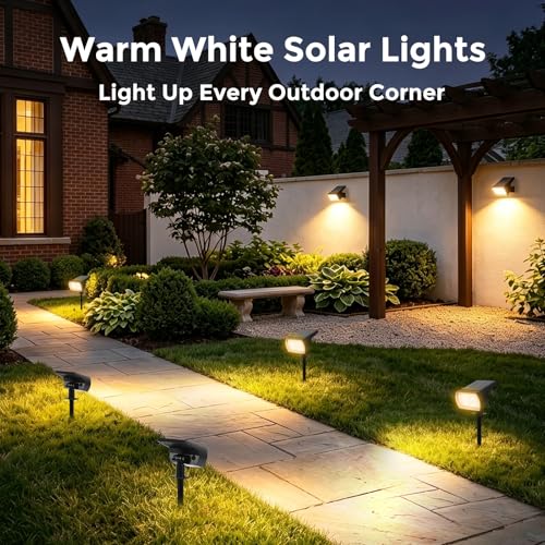 Solar Spot Lights Outdoor - 4 Pack Waterproof IP65