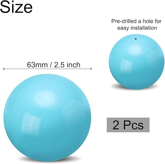 uxcell 2 Pcs Gazing Globe Decor Ball 2.5 Inch 63mm Reflective Garden Sphere Hollow Ball, Seamless Stainless Steel Gazing Ball, Smooth Mirror Globe for Garden Home Decor, Sky Blue