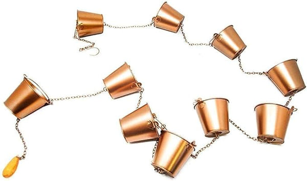 Trademark Innovations Copper Colored Bucket Rain Chain for Gutters and Downspouts