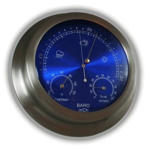 Ambient Weather WS-228TBH 9" Brushed Aluminum Contemporary Barometer