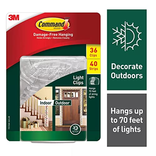 Command Outdoor Light Clips with Foam Strips - 36 Pack