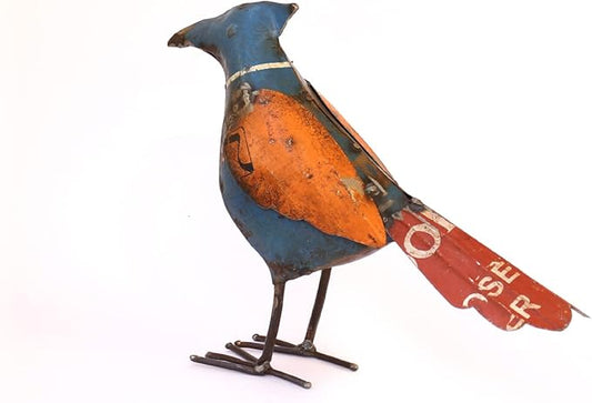De Kulture Handcrafted Recycled Iron Bird Decorative Collectible Figurine Showpiece Beautify Home Office Holiday Décor| Ideal for Garden Balcony Terrace Decoration, 11.5x2x8 (LWH) Inches