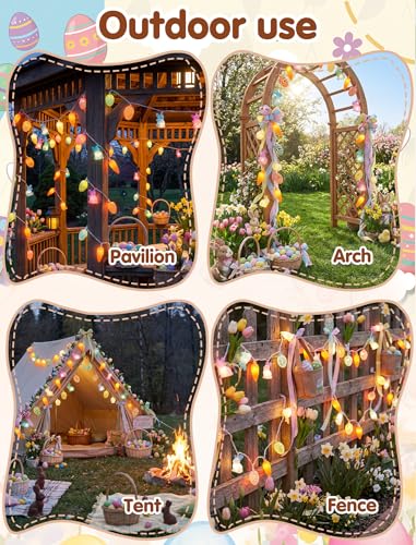 Easter Bunny String Lights - 12Ft 20 LED Multicolored
