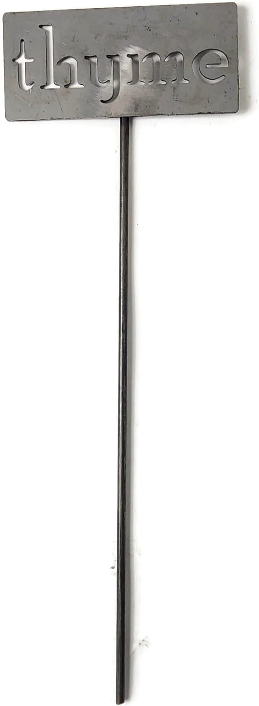 Classic Metal Garden Markers 19 Inches Tall (thyme, Raw, Unfinished Steel (will rust with time))