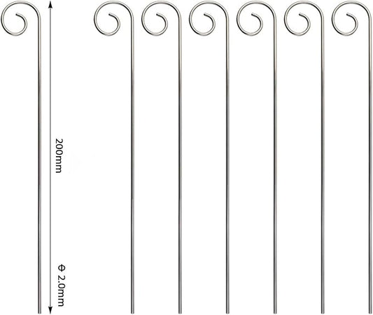 20 Pcs Silver 20cm Plant Label Hooks Markers Label Hanger Garden Plant Sign Stake Rustproof Deformed Garden Sign Hooks Hanging Rods for Flower Planter Plant Container Accessories