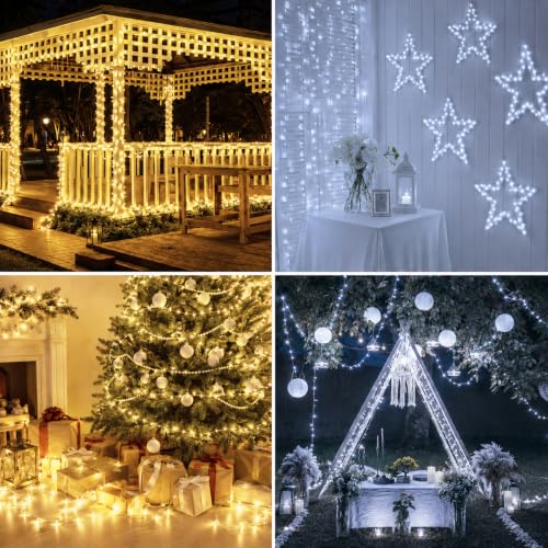2Pack 66FT 200LED String Lights - Warm to Cool White