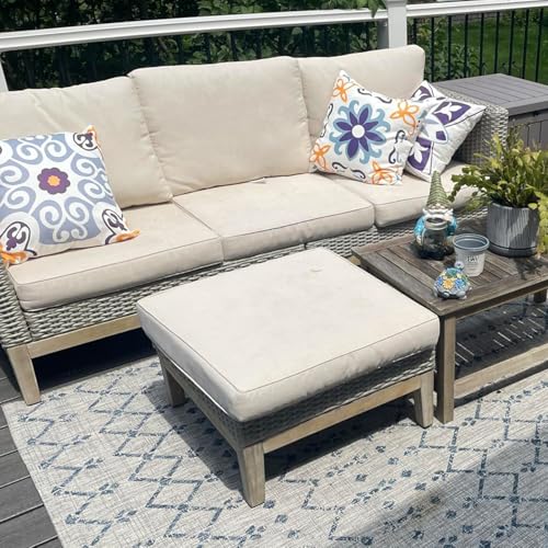 FLYMEI Patio Cushion Covers 24x24x4, Beige, 4Packs