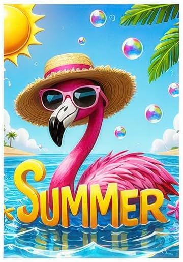 BlissYard Hello Summer Flamingo Welcome Garden Flag 12 x 18 Inch Double Sided Ocean Beach Tropical Plant Farmhouse Small Yard Flag Summer Seasonal Holiday Outdoor Outside Decoration