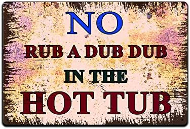 Backyard Patio BBQ Firepit 12 x 8 inch Meat temperature Magnet Sign (Hot Tub)