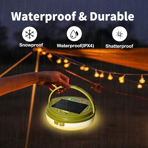 Solar Camping String Lights - 33FT 100LED, 9 Modes, Waterproof