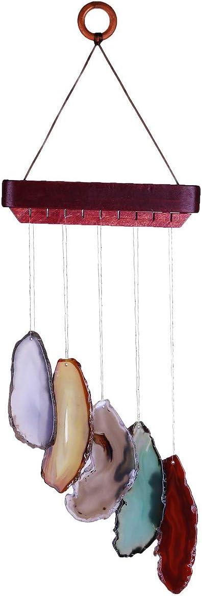 rockcloud Agate Slices Geode Wind Chime Home Garden Decoration Figurine