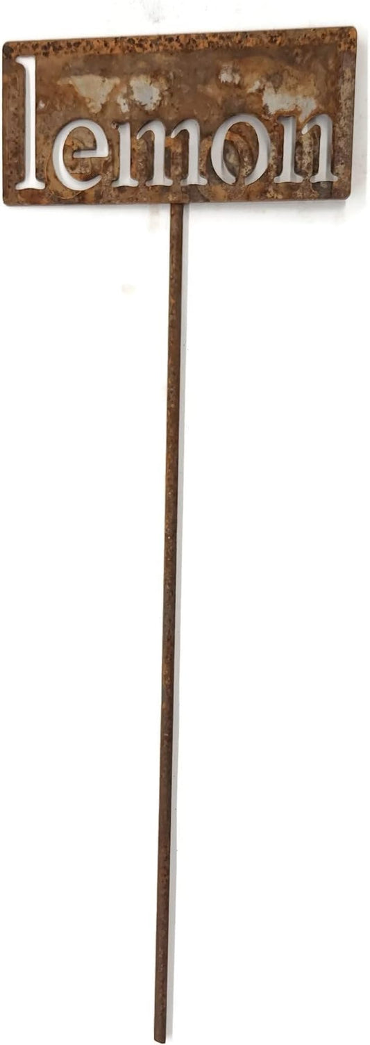 Classic Metal Garden Markers 19 Inches Tall (lemon, Naturally Rusted)