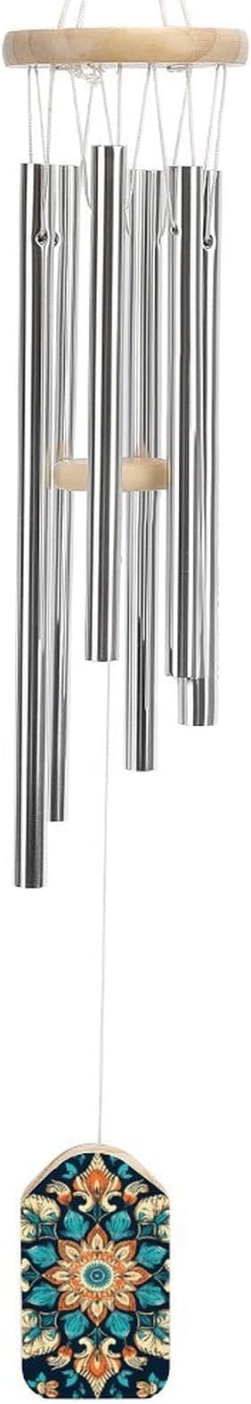 Large Aluminium Wind Chimes 20.5" Inches Vintage Mandala Flowers Wind Chimes for Outside Memorial Wind Chimes Sympathy Wind Chime for Outdoor Garden Patio Decoration