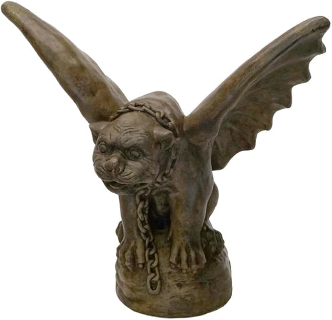 Solid Rock Stoneworks Large Gargoyle Concrete Statue, 19" Tall, Espresso Color