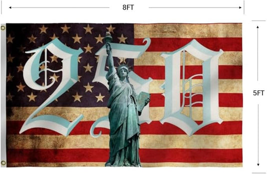 250th Birthday 250 Years 1776 2026 American Flag 5X8Ft, US Statue of Liberty, Double Side Printed Flags, Men Women Banner,Vibrant Colors, Double Stitched with 2 Brass Grommets, Bar Garden Street Decoration, GYM, Office Decor,Indoor Outdoor Use,Gifts. (...