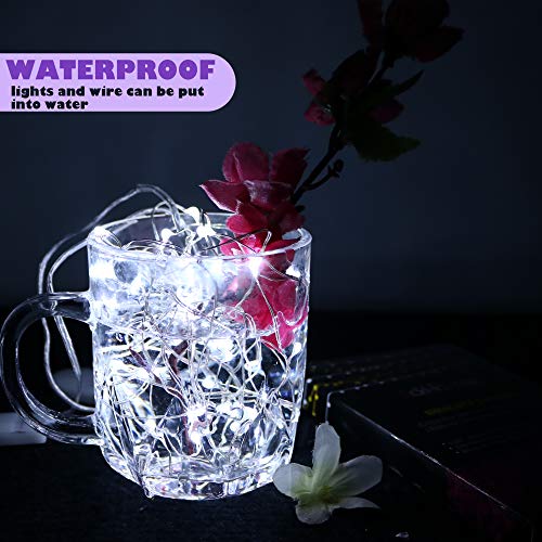 12 Pack Fairy String Lights - 20 LED Cool White, 8 Modes & Timer
