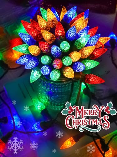 2 Pack C6 Christmas String Lights - 200 LED Multicolored